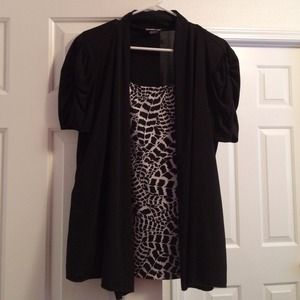 Black and white over hang shirt
