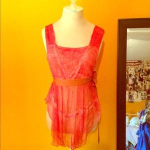 ☆SOLD¤ Free people orange sheer top