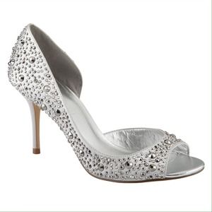 "AELIZIA" Sparkly Diamante Silver Heels