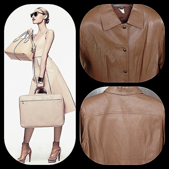 Supple tan lamb skin leather jacket - Picture 1 of 4