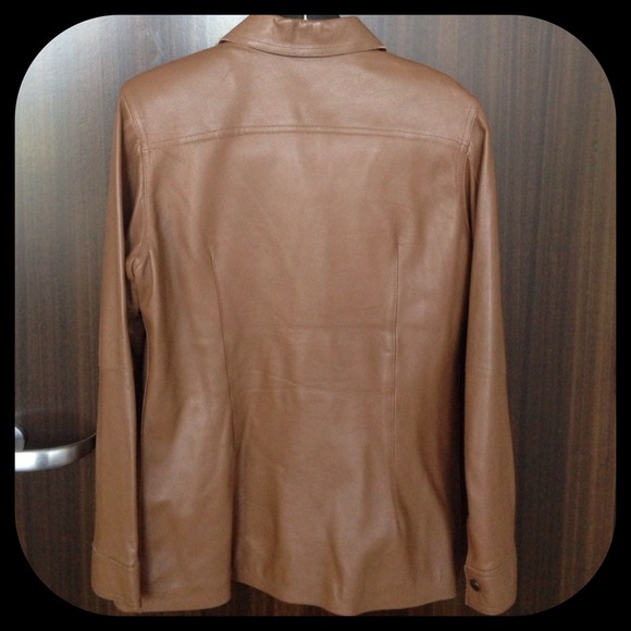 Supple tan lamb skin leather jacket - Picture 4 of 4