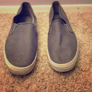 Gray slip on Keds