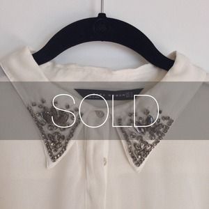 X SOLD X ZARA Appliqué Collar Blouse