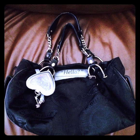 Juicy Couture Black Handbag with Heart