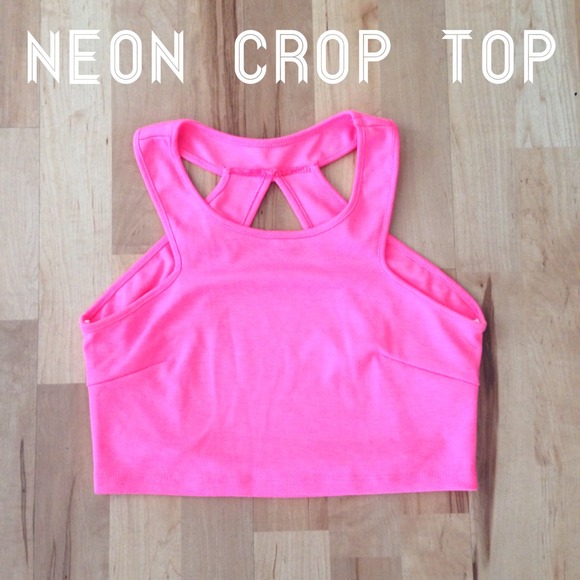 X SOLD X Neon Pink Cut-Out Crop Top