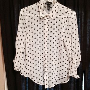 Polka dot collared shirt