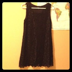Vintage lace shift dress with sewn in slip