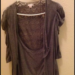 3/4 sleeve cardigan grey