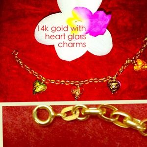 Reserved -trade- 14k w/ Venetian glass charms