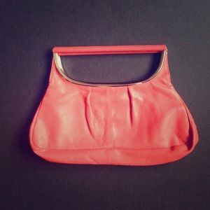 A/X red leather little clutch