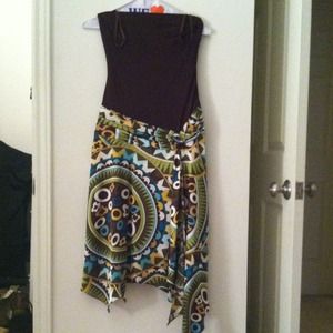 Brown tube top dress