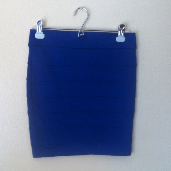Blue pencil skirt