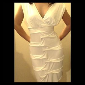 Gorgeous White V-Neck Dress by Babyphat
