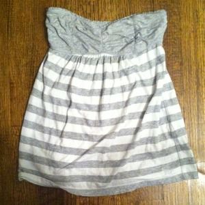 Abercrombie Kids Gray and White Striped Halter Top