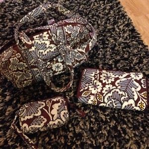 Vera Bradley handbag an change purse and wallet.