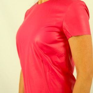 Pink leather blouse