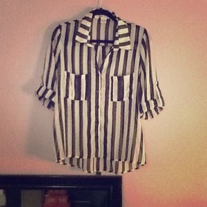 Black and White Blouse