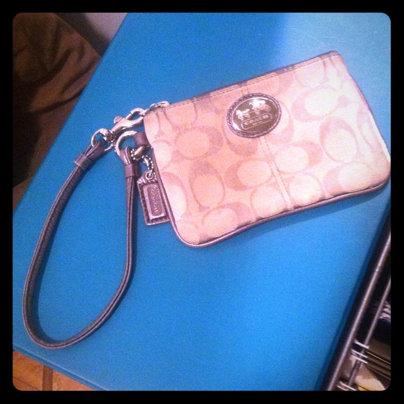 Gray coach wristlet