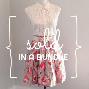:: SOLD IN A BUNDLE :: Grey Floral Circle Skirt