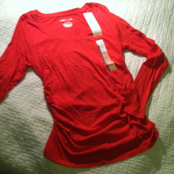 Maternity!  Watermelon/raspberry sherbet LS tee