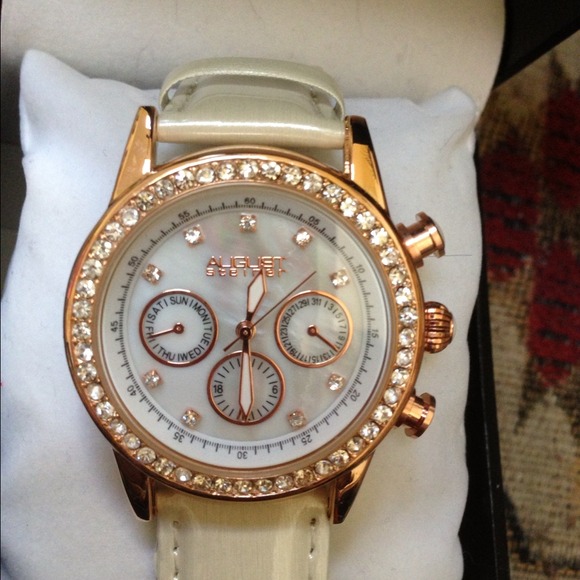 HP REDUCED August Steiner Mother of Pearl CZ watch - Picture 2 of 4