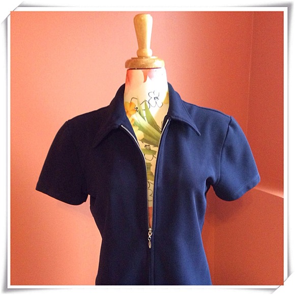 SWING Tops - DARK BLUE SWING SHIRT ZIPUP
