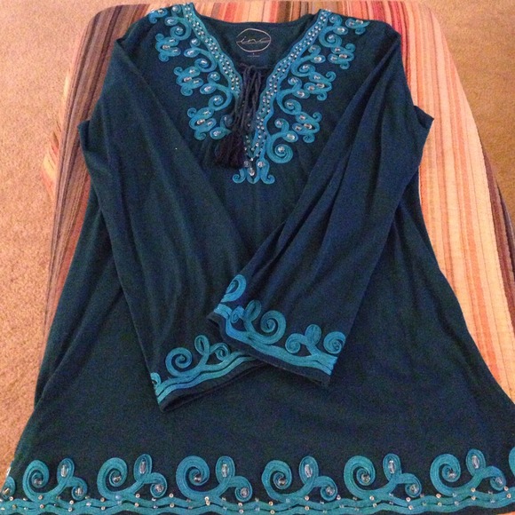 INC, size large, long sleeve tunic style shirt