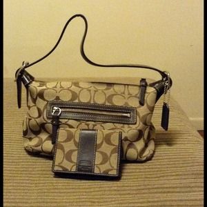 Gently used Coach handbag with matching wallet