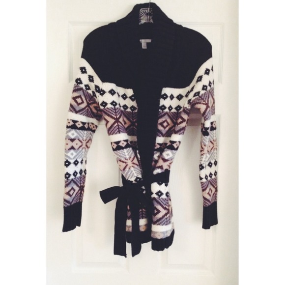 Thick Cozy Fair Isle Wrap Sweater