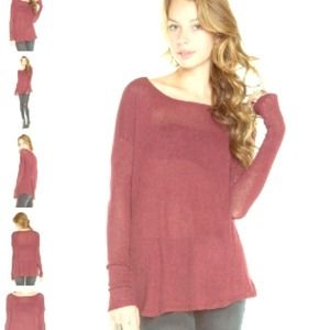 Carlina knit top burgundy