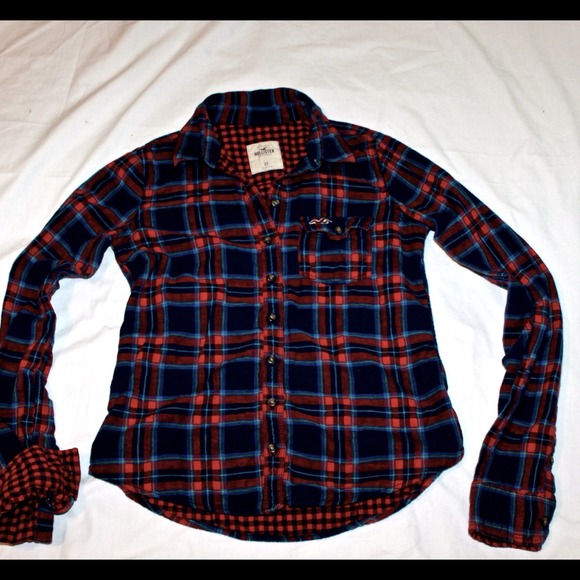 Hollister Plaid Button Up EUC XS