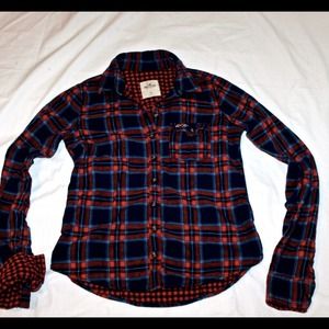 Hollister Plaid Button Up EUC XS