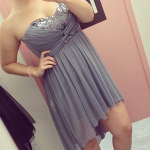 Beautiful Gray formal hi-low dress