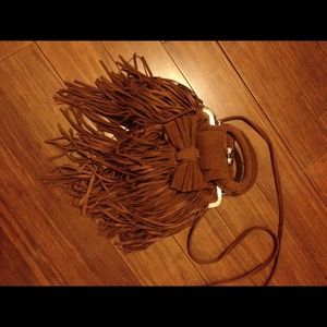 Brown Fringe Shoulder Bag Purse
