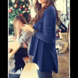 Navy Blue High Low Top