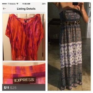 BeBe maxi dress/ Express shirt BUNDLED💖