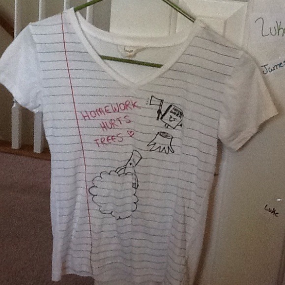 Homework hurts trees shirt