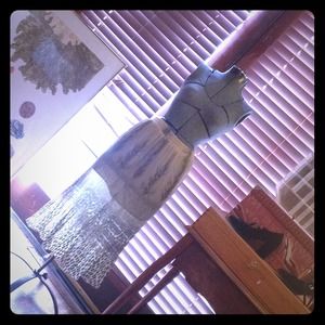 Sheer Green Floral Long Skirt