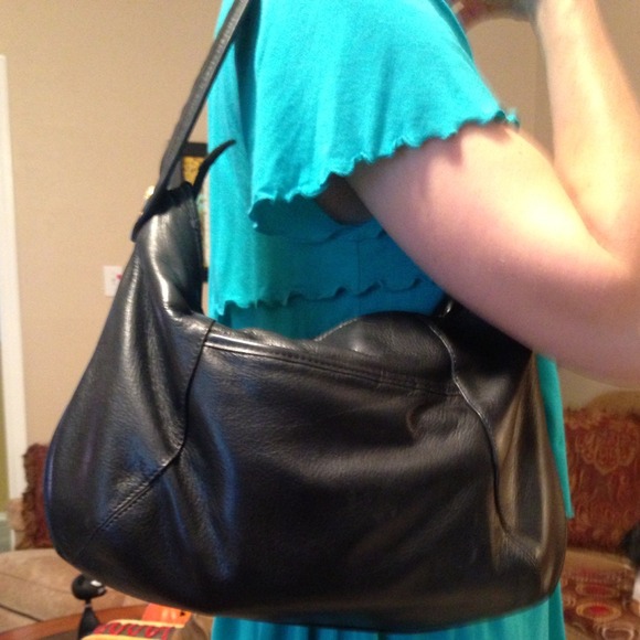 Black leather Liz Claiborne purse
