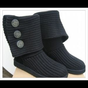 Classic Cardy-Black knitted Uggs
