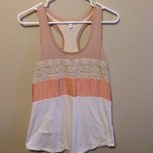 Express embroidered lace tank top