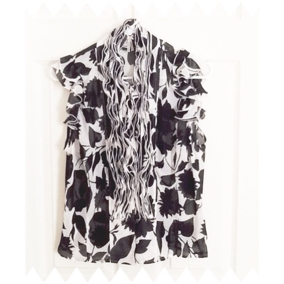 Sleeveless sheer ruffled blouse❤️