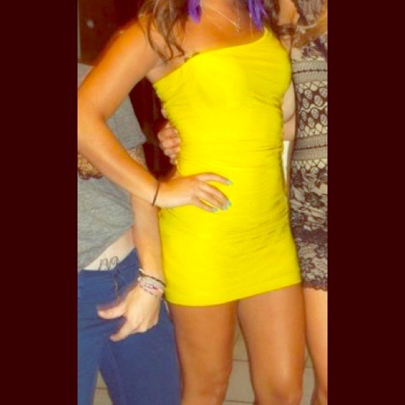 Yellow bebe dress