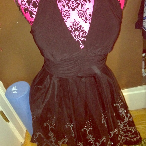 Size 4 black dress with silver accents