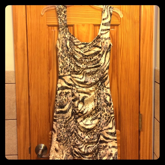 RAMPAGE Animal Print Fitted Dress