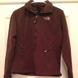Brown fleece North Face jacket - Small