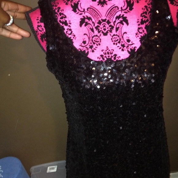 Black sequin mini dress size medium