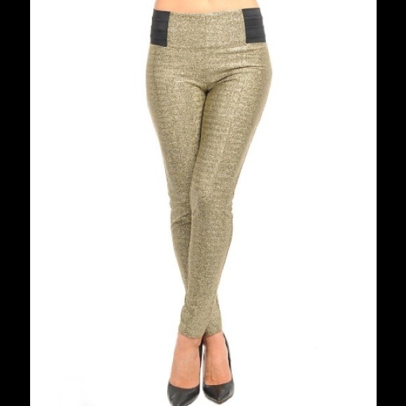 GOLD BLACK WITH SEQUINS PANTS - Picture 2 of 4