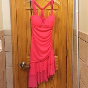 Beautiful Asymmetrical Pink Cocktail Dress