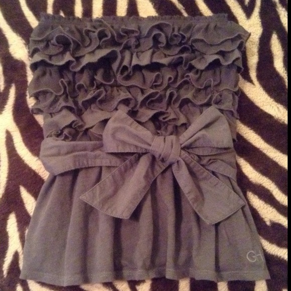 Gilly hicks ruffle top gray small